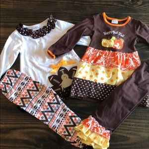 Lot of 2 Fall Toddler Girl Outfits